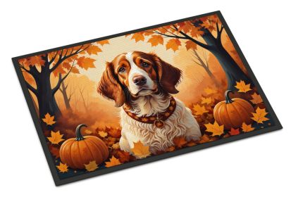 NEW Brittany Spaniel Fall Doormat Front Door Mat Indoor Outdoor Rugs for Entryway, Non Slip Washable Low Pile, 18H X 27W