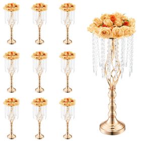VEVOR 10PCS 55cm/21.65' Tall Crystal Wedding Flower Stand Vase for Party Decor