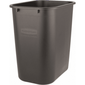 2 Pack 7 Gallon Plastic Office Trash Can, Black
