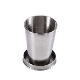 Stainless Steel Folding Cup -304 Stainless Steel, Compact And Portable, Not Easy To Deform, Suitable For Travel, Camping Picnic, Outdoor Shot Gla (Option: Stainless steel folding cup)